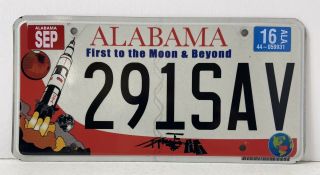 Collector Nasa Msfc Saturn V Iss First To The Moon Car Tag Huntsville Alabama Al