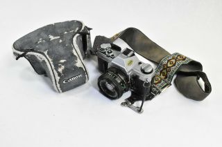 Vintage Canon Ae - 1 Slr Film Camera Bundle - Black - With Camera Bag -
