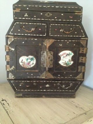 Antique Japanese Lacquered Jewellery Cabinet