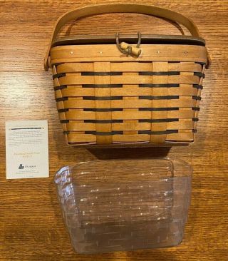 1993 Longaberger Heartland Small Purse With Lid Closure And Plastic Liner