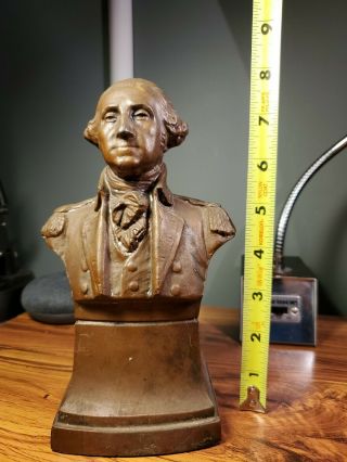 George Washington 8 " Small - Scale Bust Figurine With Base Euc - Pot Metal