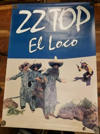 Zz Top El Loco Vintage 1981 Large Promo Poster Rare