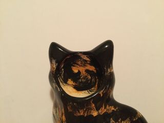 Cats By Nina Lyman Ceramic Cat Vase 11 1/2” Calico Tabby Green Eyes 3