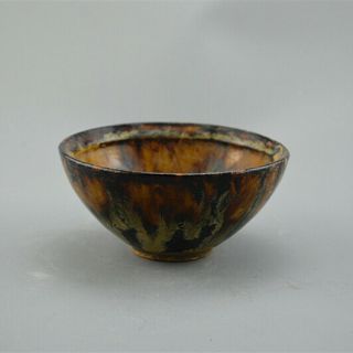 Rare Chinese Song Dynasty Jizhou Kiln Porcelain Tiger Glaze Bowl