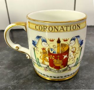 Lovely Commemorative Mug By Foley China Of Coronation Of Elizabeth Ii 1953