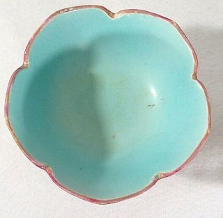 Fine Antique Chinese Lotus Flower Bowl With Fine Detail Qing Period & Stand 2