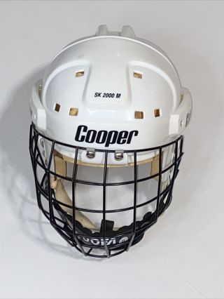 Vintage Cooper Sk 2000 M Hockey Helmet White Sk2000