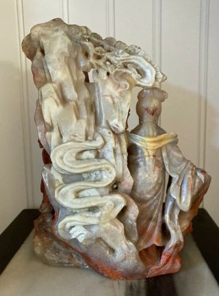 Chinese JADE Sculpture of family on a journey. 2