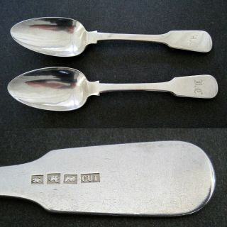 Matched Chinese Export Silver Dessert Spoons By Cutshing,  Canton C1840