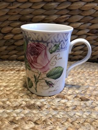 Crown Trent Fine Bone China Tea Coffee Mug White& Pink Floral Design England