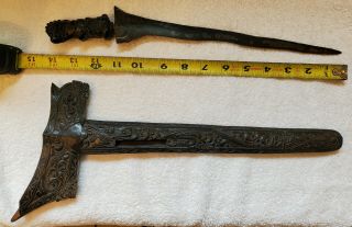 Rare Antique Indonesia Kris/keris Sword/dagger Moro Knife Hand Carved Damascus
