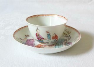 Antique Early/ Mid 18th Century Chinese Porcelain Tea Bowl And Saucer