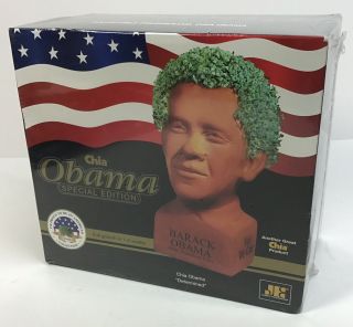 Chia Pet Obama Special Edition - " Determined " - Factory - 2009