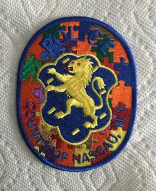 Nypd Shoulder Patch Nassau County Police Department Autism Awareness