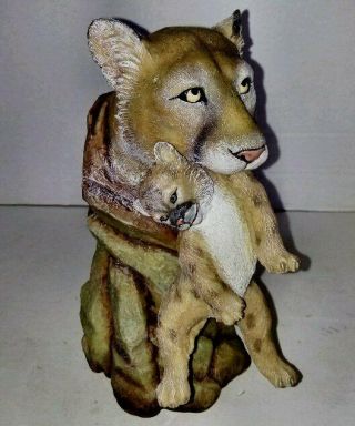 Second Nature - Mountain Lioness W/cub Figurine Pride & Joy - Nib
