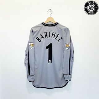 2001/02 Barthez 1 Manchester United Vintage Umbro Centenary Gk Football Shirt S