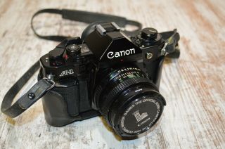 Vintage Canon A - 1 Camera With Fd 50mm F/1.  8 Lens