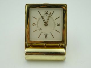 Vintage Lecoultre 8 - Day Folding Travel Desk Alarm Clock Parts/repair