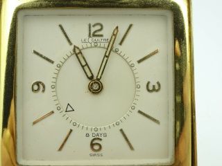 Vintage LeCoultre 8 - Day Folding Travel Desk Alarm Clock Parts/Repair 2
