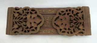 Vintage Old Hand Carved Wooden Floral Design Hindu Geeta Quran Holy Book Stand
