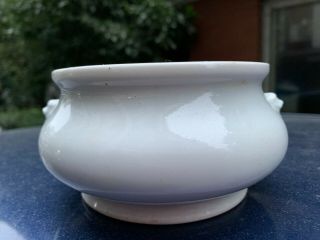 Antique Chinese White - Glazed Ceramic Porcelain Incense Burner Double Ears