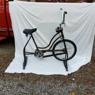 Vintage Brown Color Schwinn Exerciser Stationary Bike