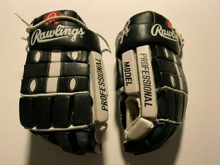 Vintage Rawlings 999 Professional Model Leather Hockey Gloves Euc 14.  5 "