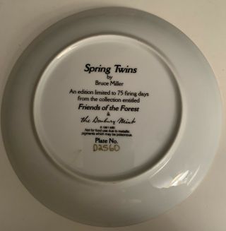 “SPRING TWINS” Plate - Friends of the Forest - Bruce Miller - Deer - Doe & Fawns - Danbury 2