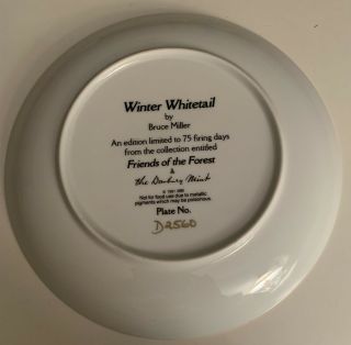 “WINTER WHITETAIL” Plate - Friends of the Forest - Bruce Miller - Deer - Buck - Danbury 2