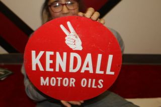 Vintage 1950 ' s Kendall Motor Oil Gas Station 2 Sided 12 