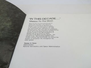 IN THIS DECADE.  MISSION TO THE MOON NASA BOOKLET VTG Orig 1969 NASA 3
