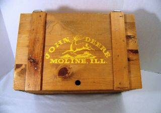 Vintage John Deere Wooden Toy Chest 11 " X 12 " X 17 " Gideon Anderson Co Missouri