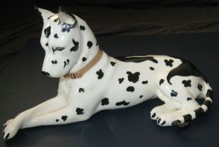 Vintage Erphila Harlequin Great Dane Dog Porcelain Figurine Germany 7 "