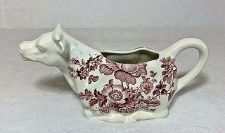 Vintage Charlotte Royal Crownford Ironstone England Cow Creamer 1074p Red