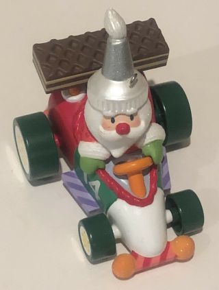 Hallmark Christmas Ornament Santa Claus In A Race Car