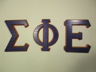 Breting Designs Greek Letters Sigma Phi Epsilon Dorm Room Door Shelf Office
