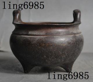 5 " Collect Marked Old Chinese Bronze Buddhism Temple Incense Burner Censer Statue