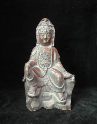 Rare Old Chinese Bronze " Guanyin " Bodhisattva Buddha Statue