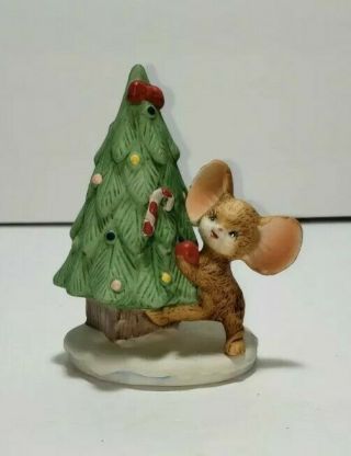 Homco Christmas Mouse Figurine