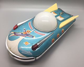 Vintage 60s Battery Operated Universe Car Tin Litho Space Toy Exib