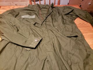 Vintage Us Military Parka Extreme Cold Weather Army Od Green Size L Fishtail
