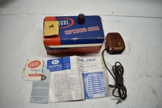 Vintage Rare Red Model 510 - C Shure " Hercules " Microphone W/ Box Us