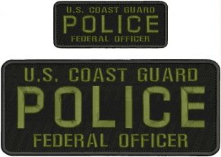 U.  S.  Coast Guard Police Federal Officer Embroidery Patch 4x10_&_2x5 Hook On Back