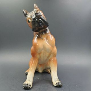 Vintage Sitting Porcelain Standing Boxer Dog Figurine Made In Japan
