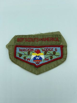 Vintage Bsa Boy Scouts Of America Wagion Lodge 6 Www Pocket Flap Patches Sewn On