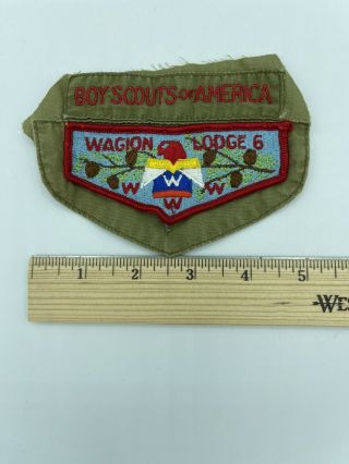Vintage BSA Boy Scouts Of America Wagion Lodge 6 WWW Pocket Flap Patches Sewn On 3