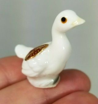 Bone China Miniature Animal Bird Goose Duck Japan Foil Collectible Figurine