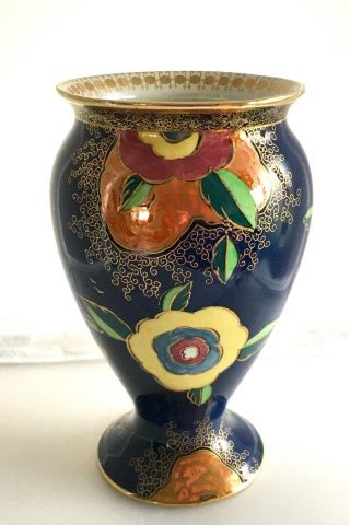 Vintage Art Deco Carlton Ware Lustre Enamels Chinese Bird Cloud Pattern Vase
