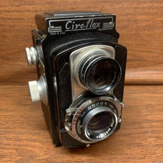 Vintage Ciro - Flex Rapax Model F Tlr Twin Lens Camera - F3.  2 83mm Lens Wollensak