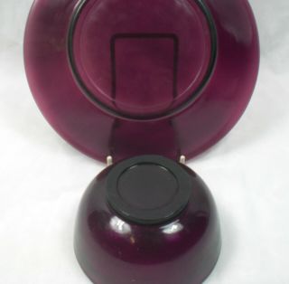 A Chinese amethyst Peking glass bowl and plate c.  1900 2